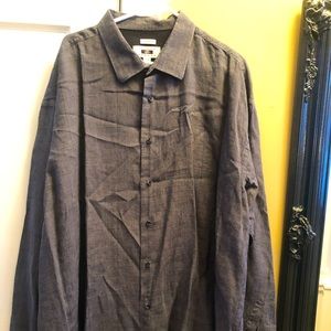 100% linen dress shirt from Mens Wearhouse. Brand is Joseph Abboud.